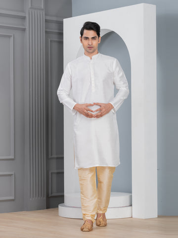 Men Solid Festive Straight Kurta With Pyjama Set