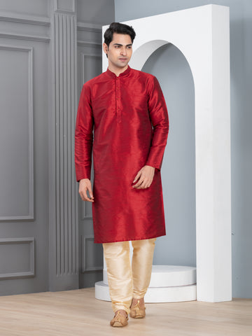 Men Solid Kurta With Pyjama Set