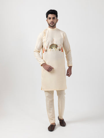 Men Ethnic Motifs Printed Cotton Kurta With Pyjama Set