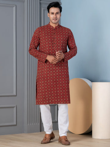 Men Ethnic Motifs Printed Kurta With Pyjama Set