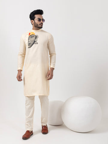 Men Ethnic Motifs Printed Cotton Kurta With Pyjama Set