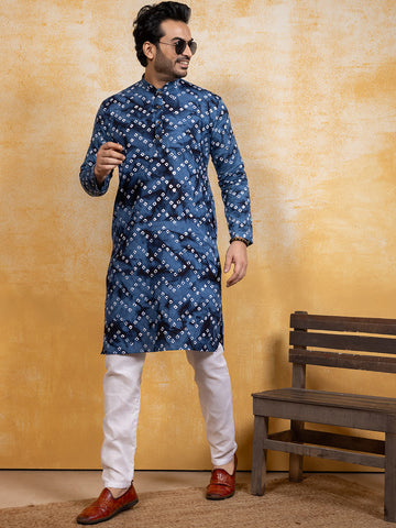 Men Bandhani Printed Kurta With Pyjama Set