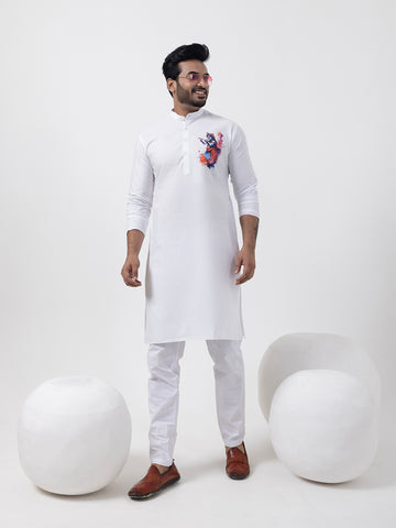 Ethnic Motifs Printed Mandarin Collar Kurta Pyjama Set
