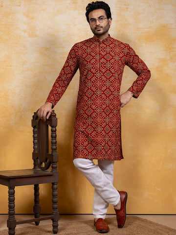 Men Ethnic Motifs Printed Kurta With Pyjama Set
