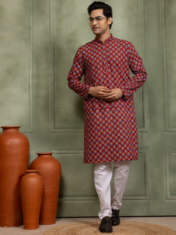 Men Ethnic Motifs Printed Kurta With Pyjama Set