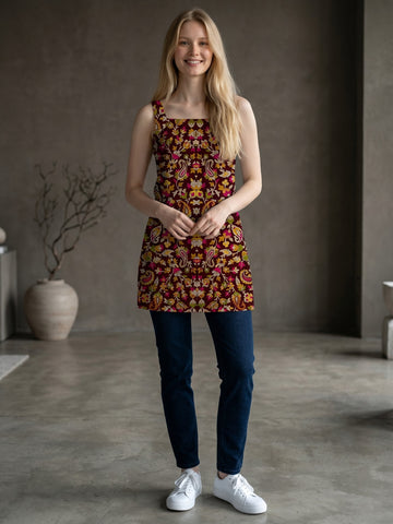 [DFMSL-MGSP] Women Multi Color Printed Cotton Sleeveless Top
