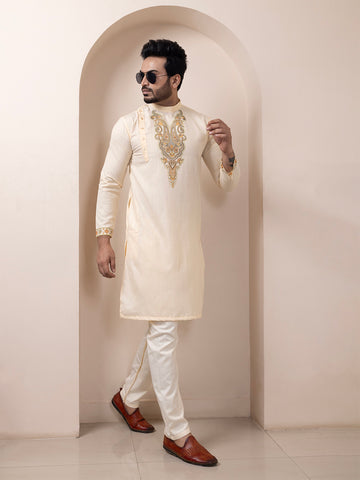 Men Ethnic Motifs Printed Cotton Kurta With Pyjama Set