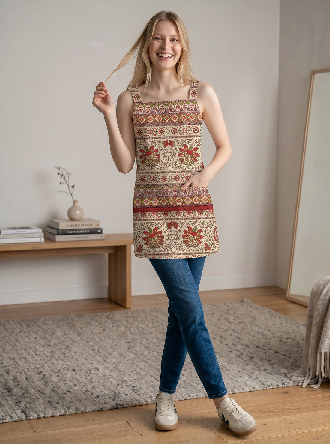 [DFMSL-MGSP] Women Multi Color Printed Cotton Sleeveless Top