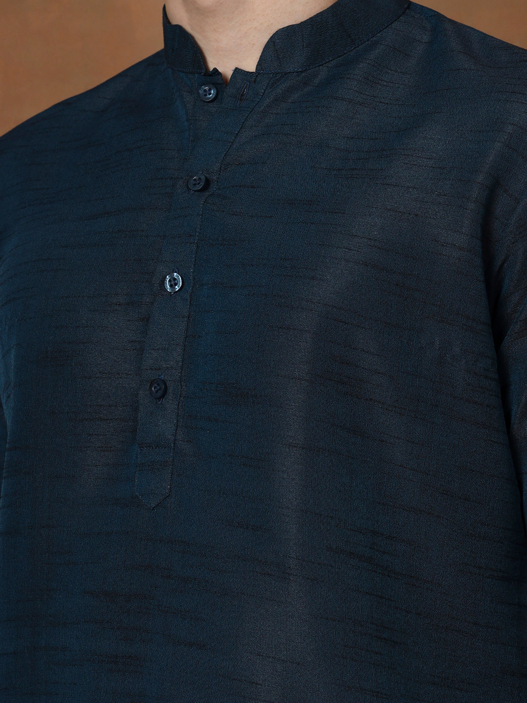 Men Dupion Silk Straight Kurta With Pyjama Set