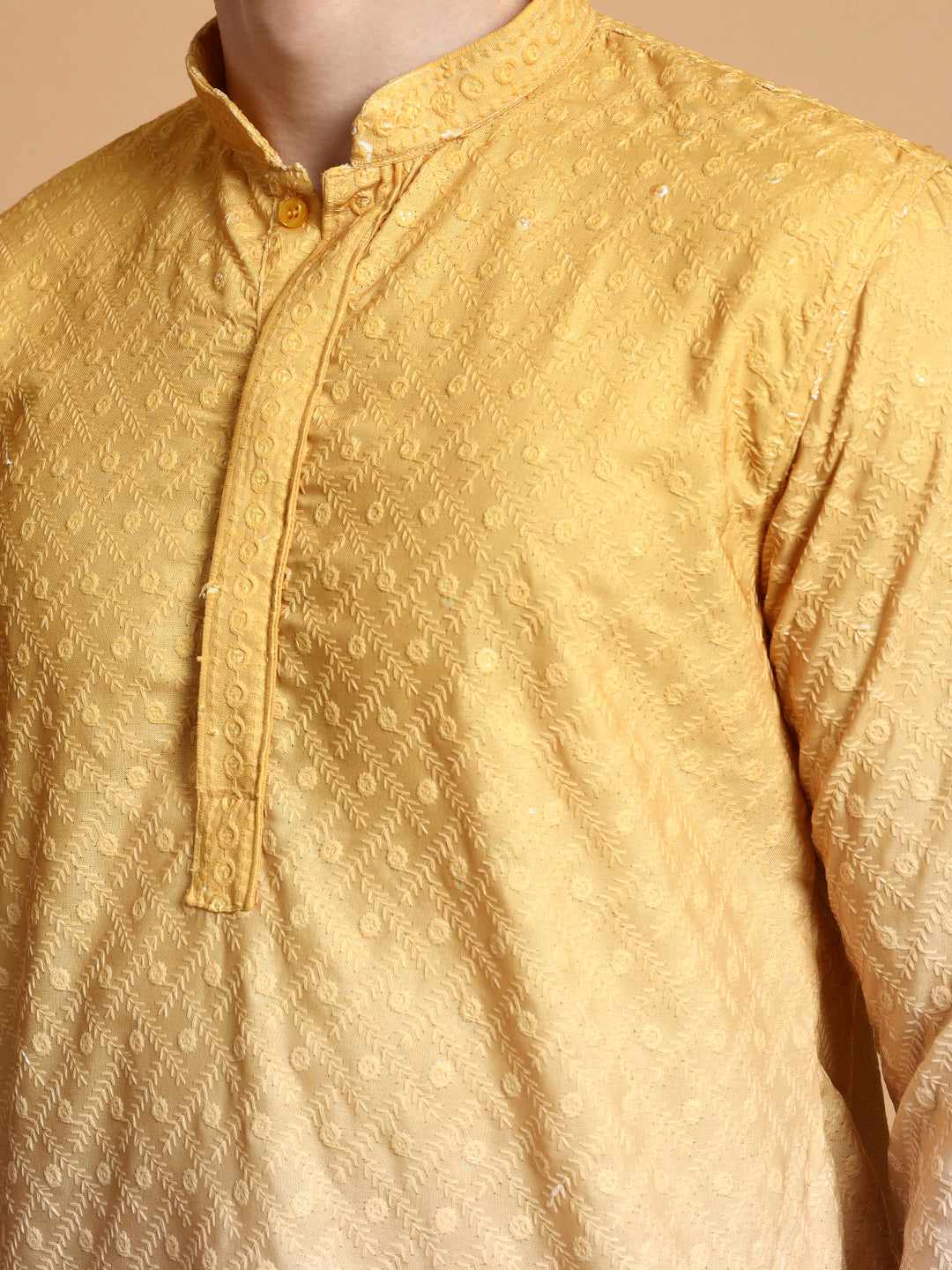 [OBE] Men's Ombre Thread Work Cotton Kurta Set
