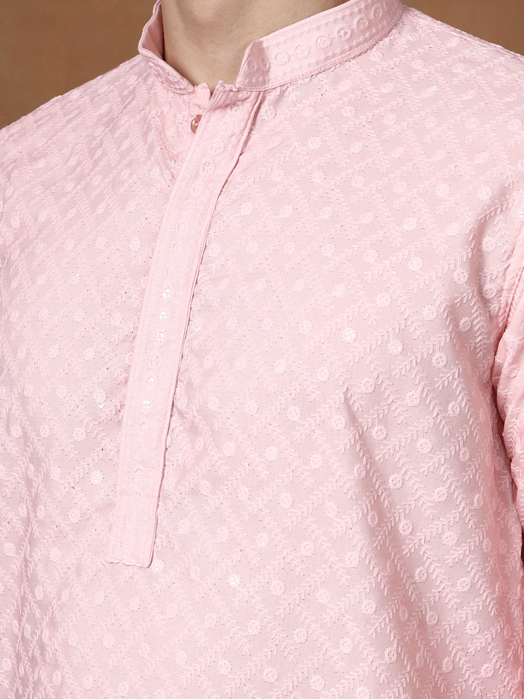 [OBE] Men's Ombre Thread Work Cotton Kurta Set