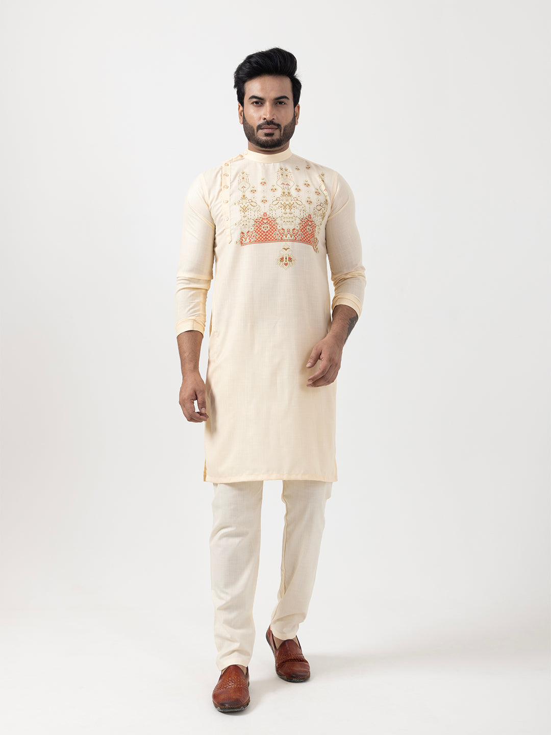Men Ethnic Motifs Printed Pure Cotton Kurta With Pyjama Set