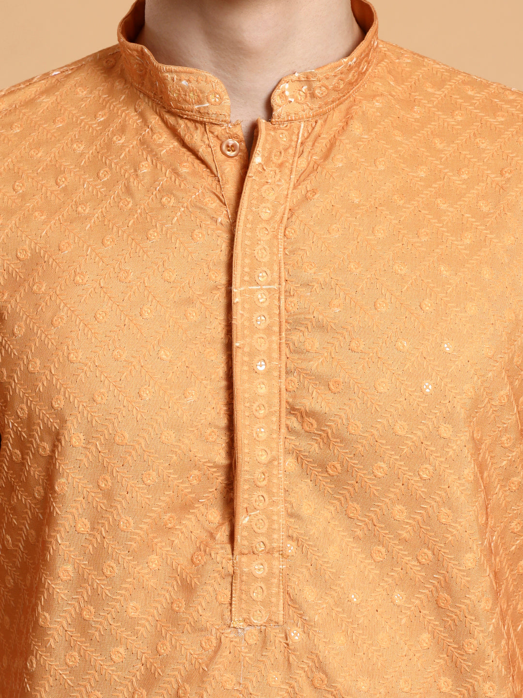 [OBE] Men's Ombre Thread Work Cotton Kurta Set