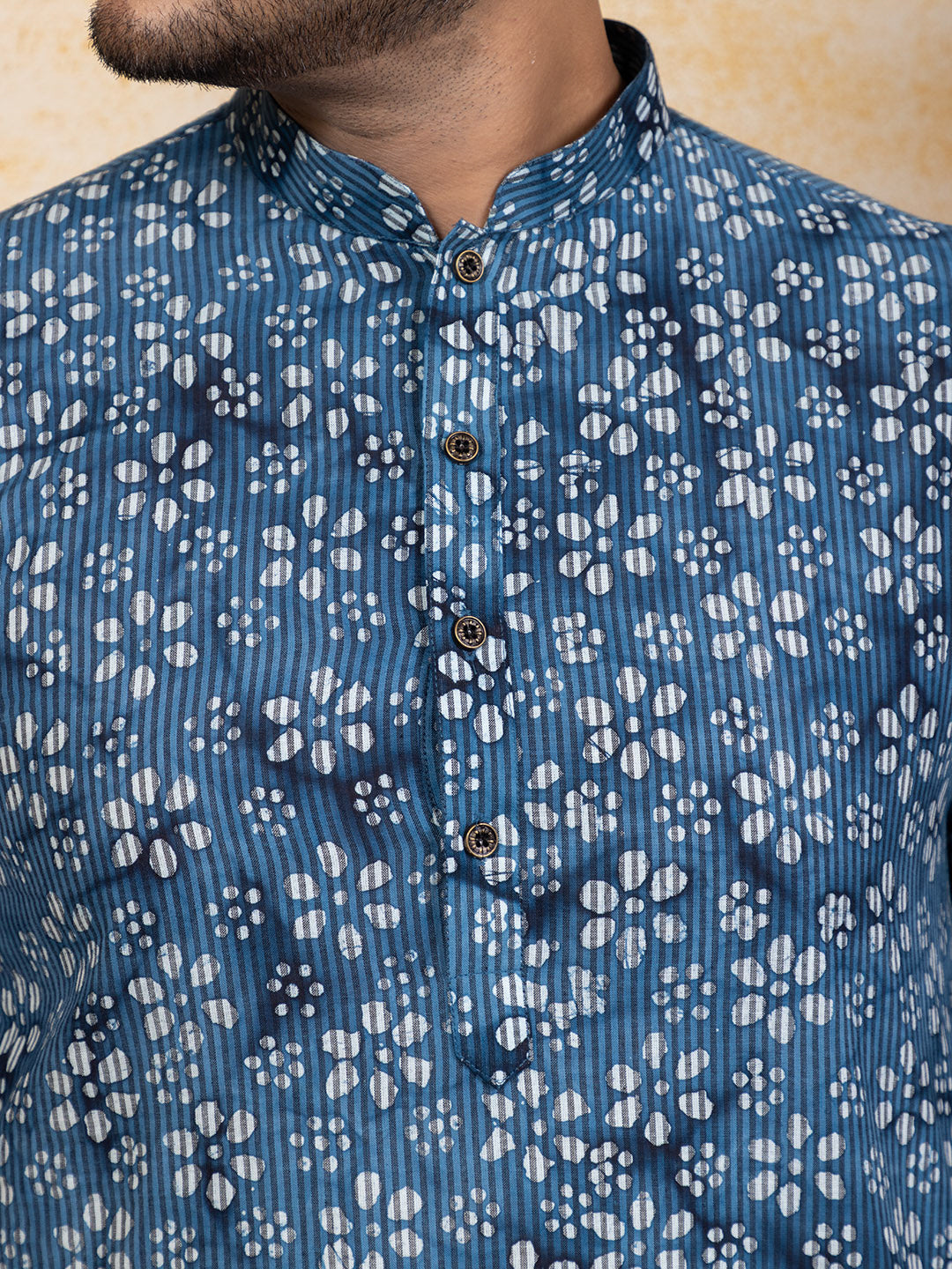 Men Abstract Printed Kurta With Pyjama Set