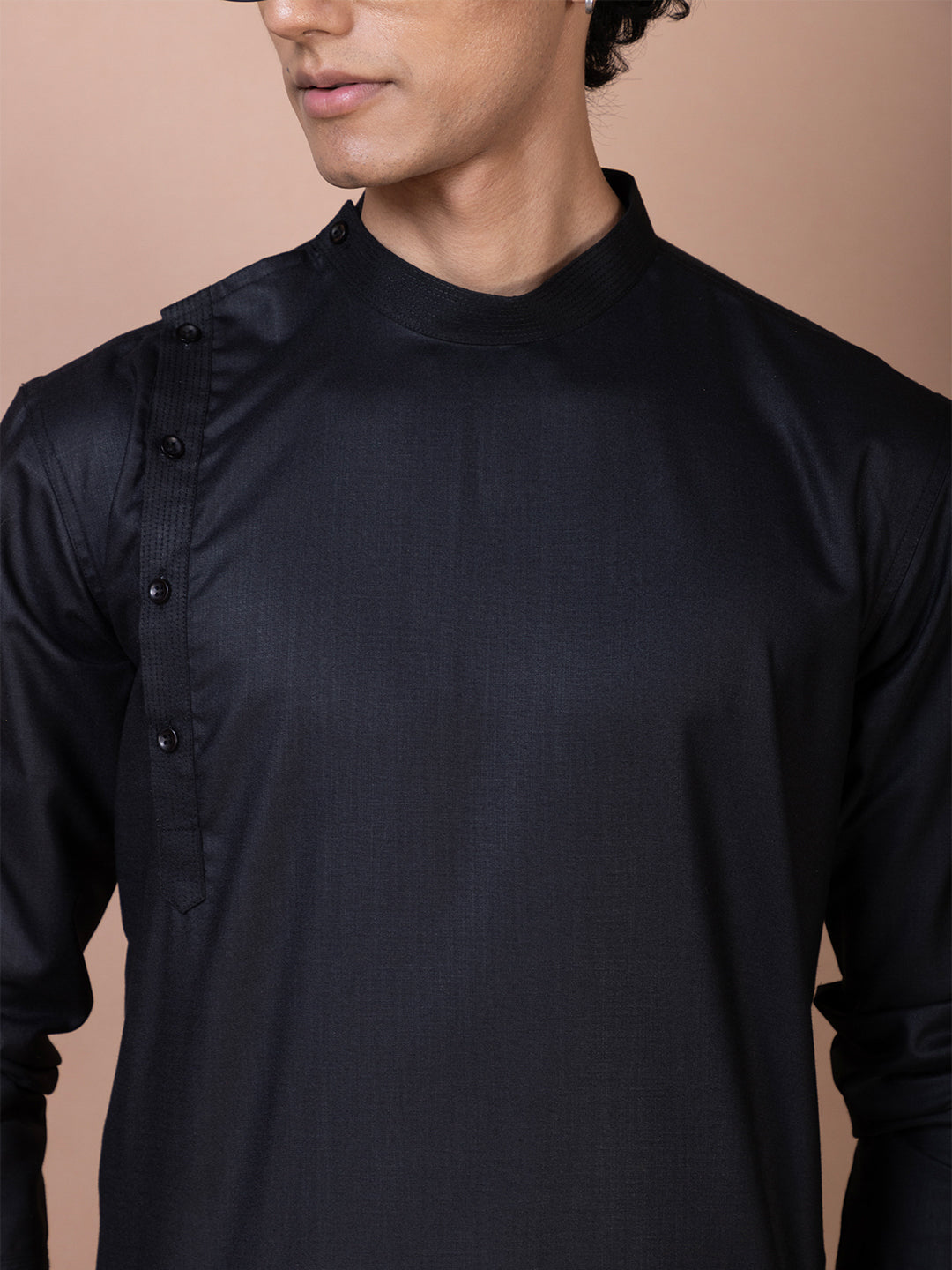 Men Solid Festive Cotton Straight Kurta With Pyjama Set .