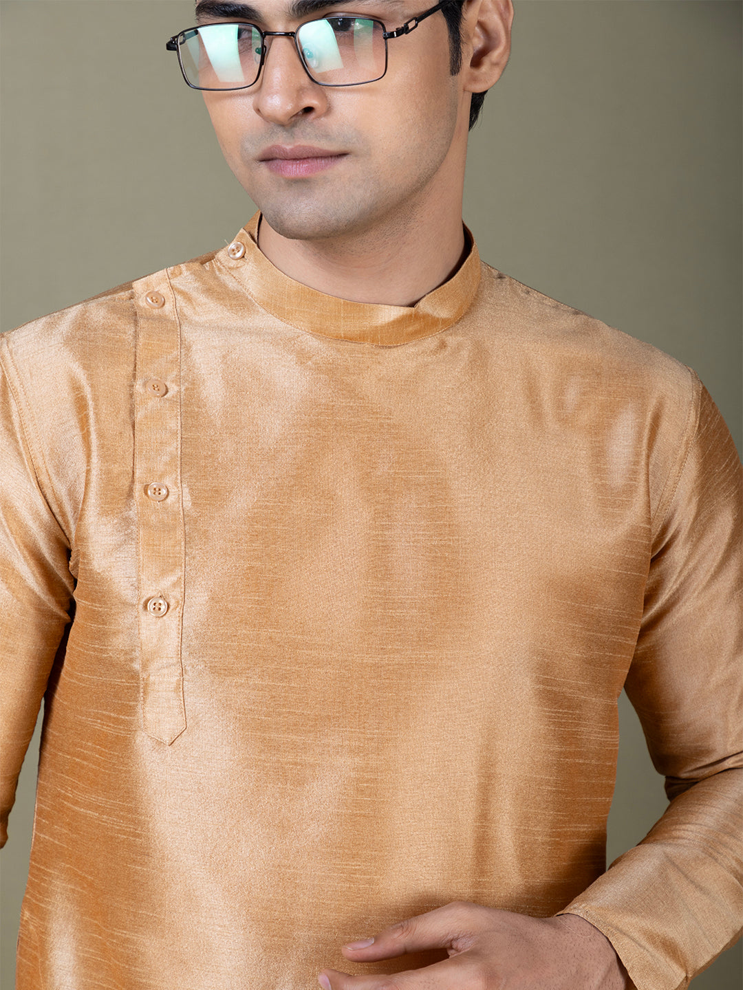 Band Collar Straight Kurta With Pyjama Set