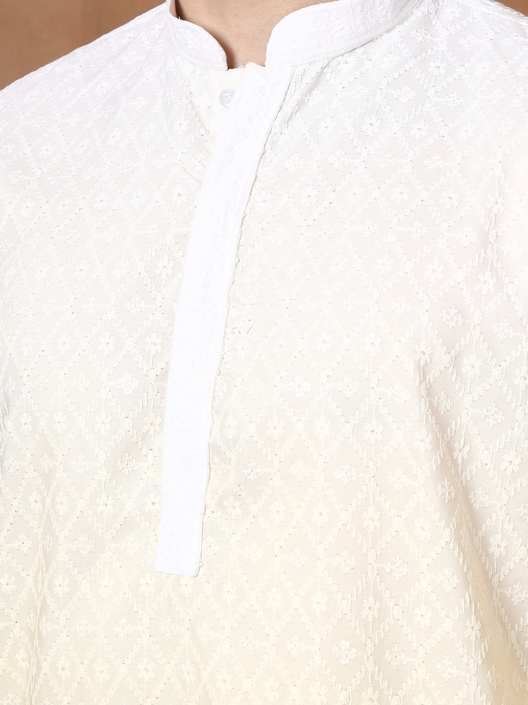 [OBE] Men's Ombre Thread Work Cotton Kurta Set