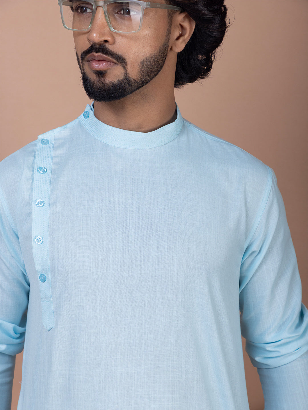 Band Collar Straight Kurta With Pyjama Set