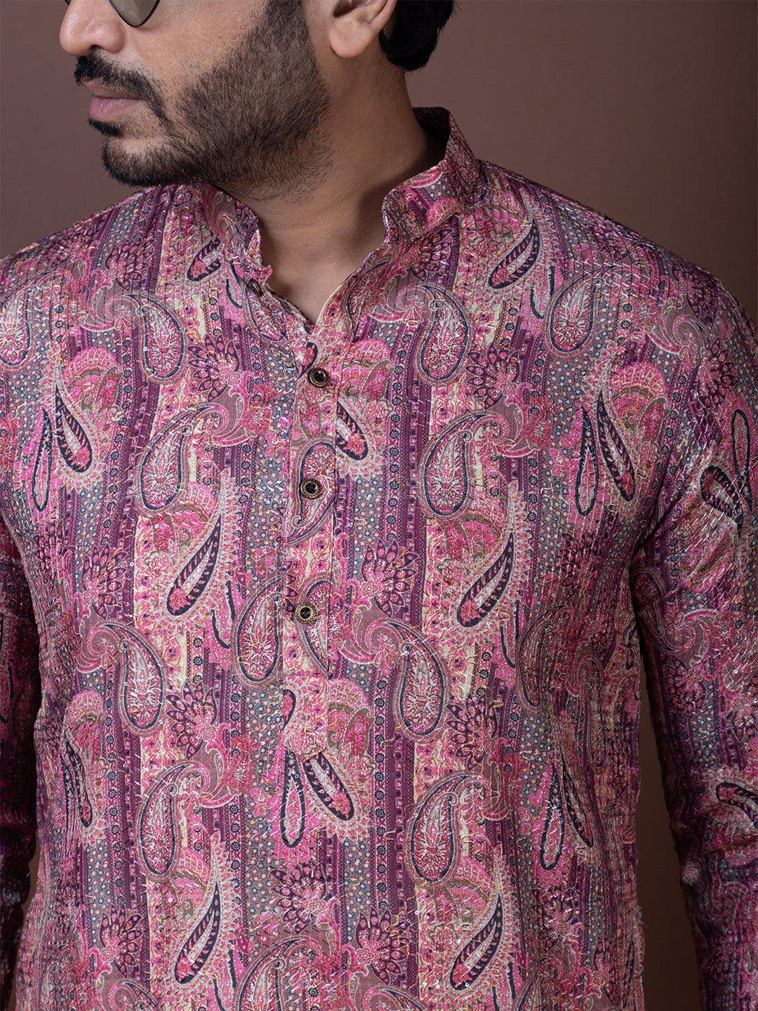 Men Paisley Printed Festive Straight Kurta Pyjama Set