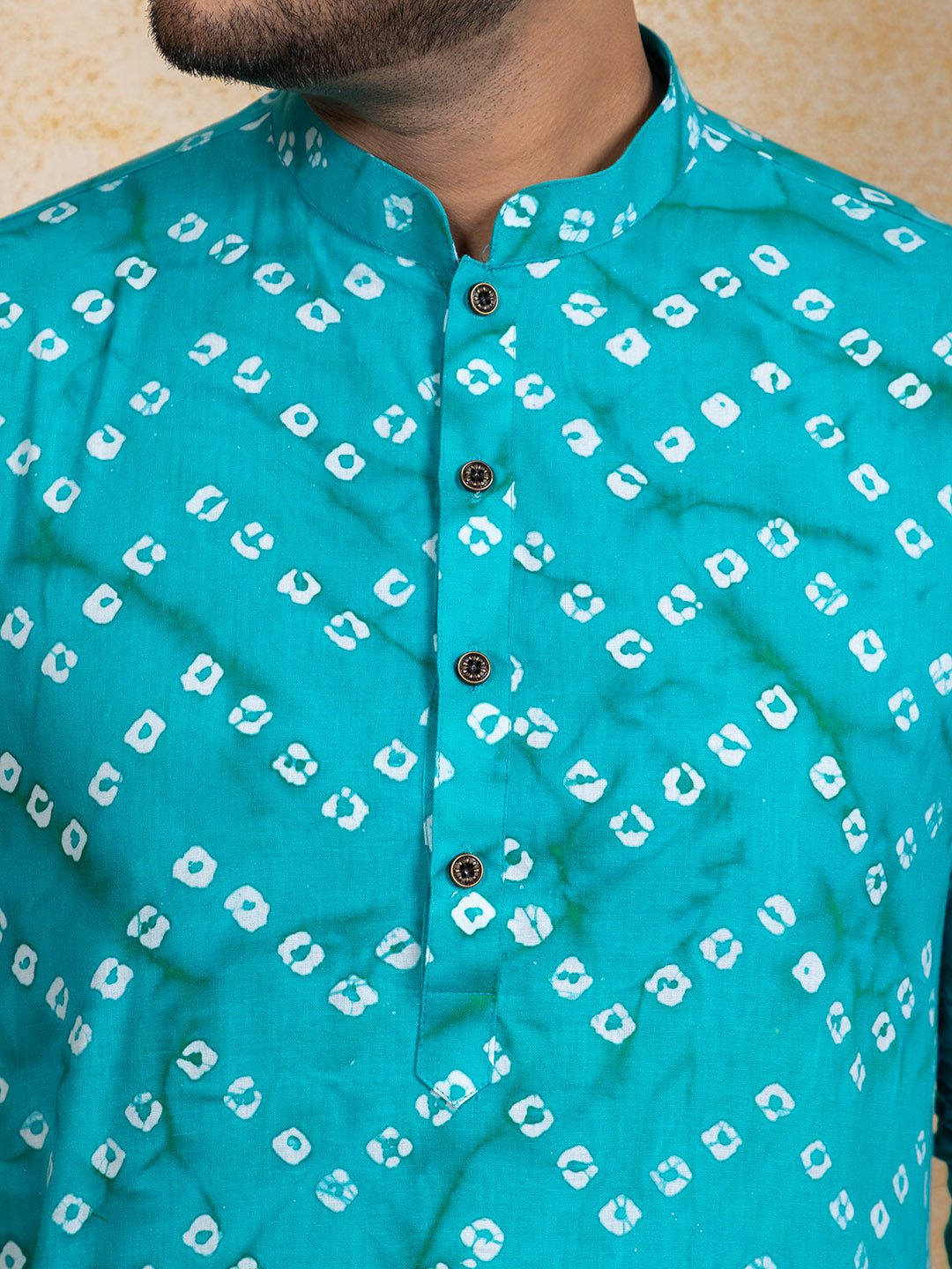 Men Bandhani Printed Kurta With Pyjama Set