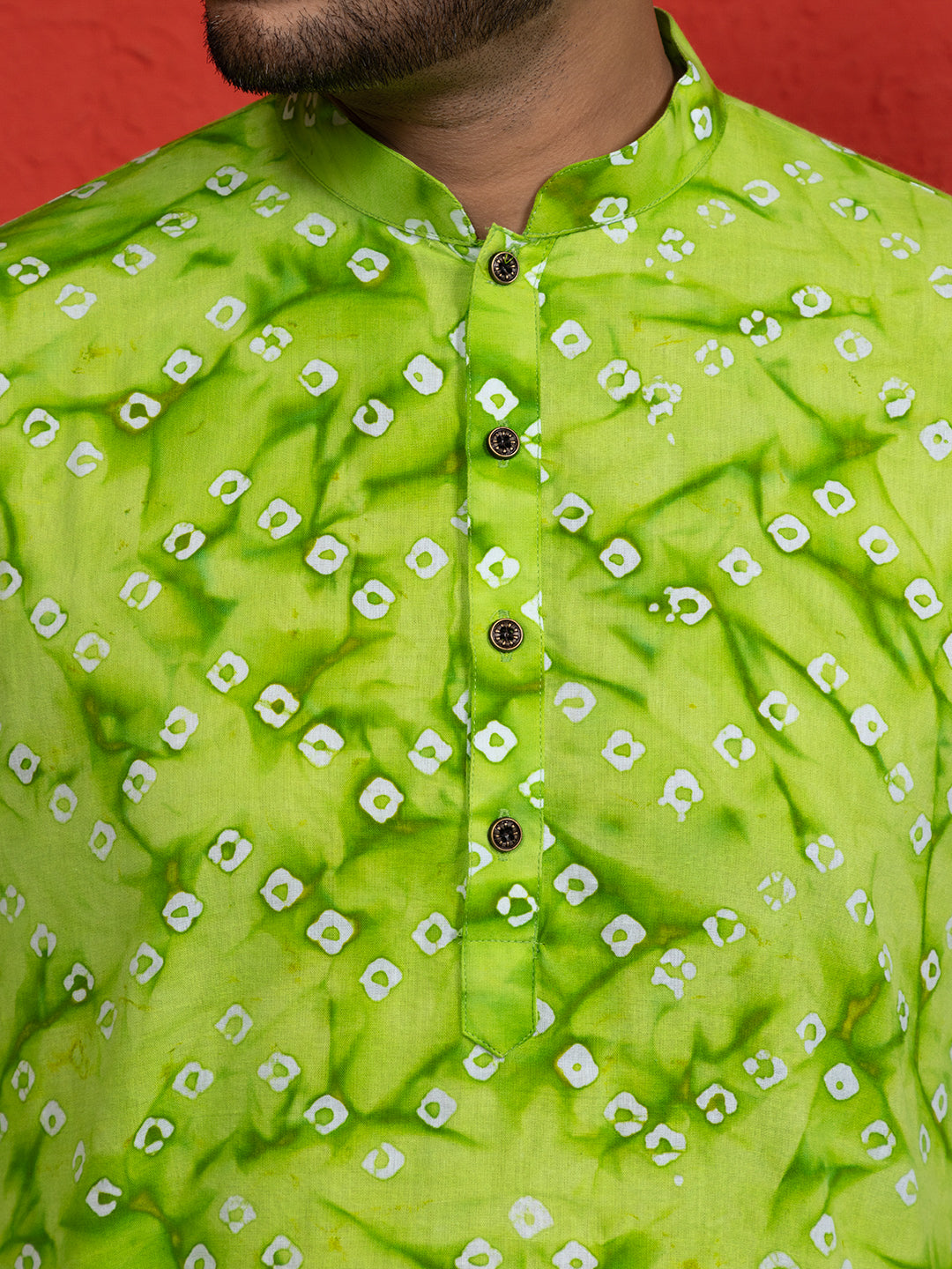 Men Bandhani Printed Kurta With Pyjama Set