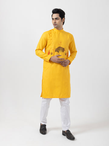 Men Ethnic Motifs Printed Cotton Kurta With Pyjama Set