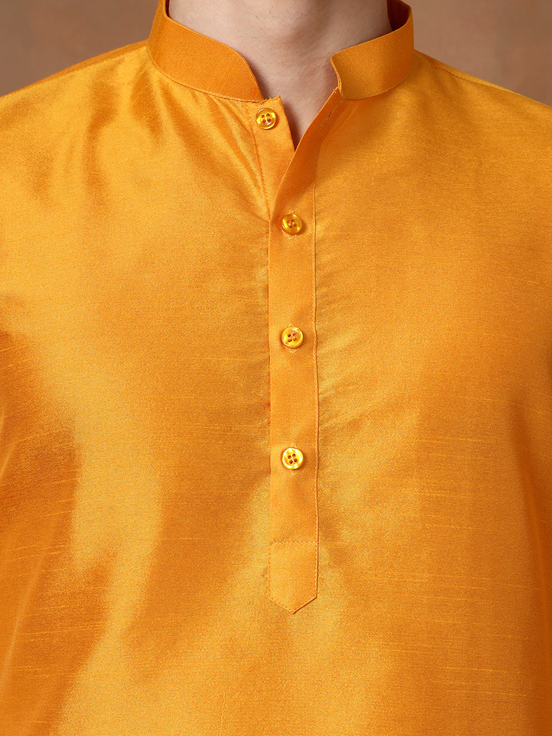 Men Dupion Silk Straight Kurta With Pyjama Set