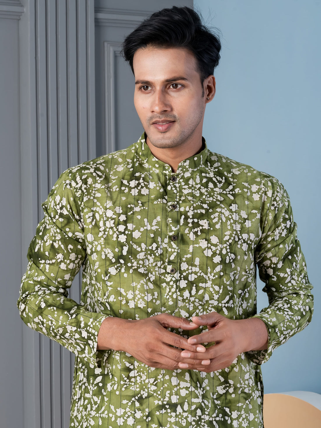 Men Abstract Printed Kurta With Pyjama Set