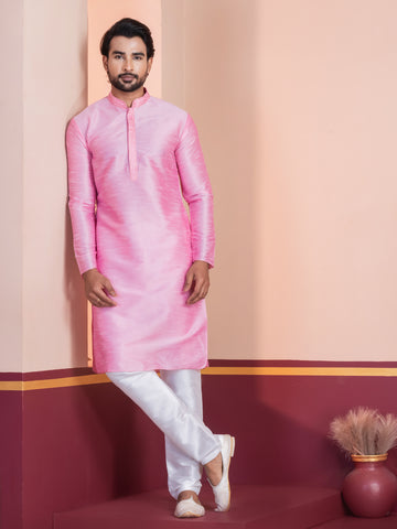 Men Embroidered Thread Work Straight Kurta With Pyjama Set