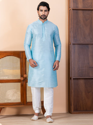Men Woven Design Festive Straight Kurta With Pyjama Set