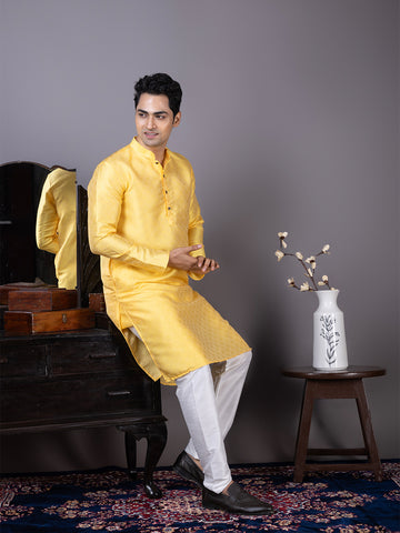Men Woven Design Jacquard Kurta Kurta with Pyjama