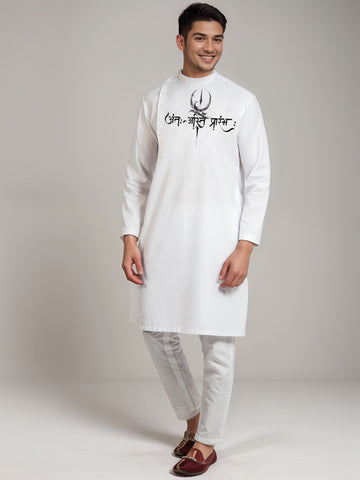 Men Ethnic Motifs Printed Thread Work Kurta With Pyjama Set