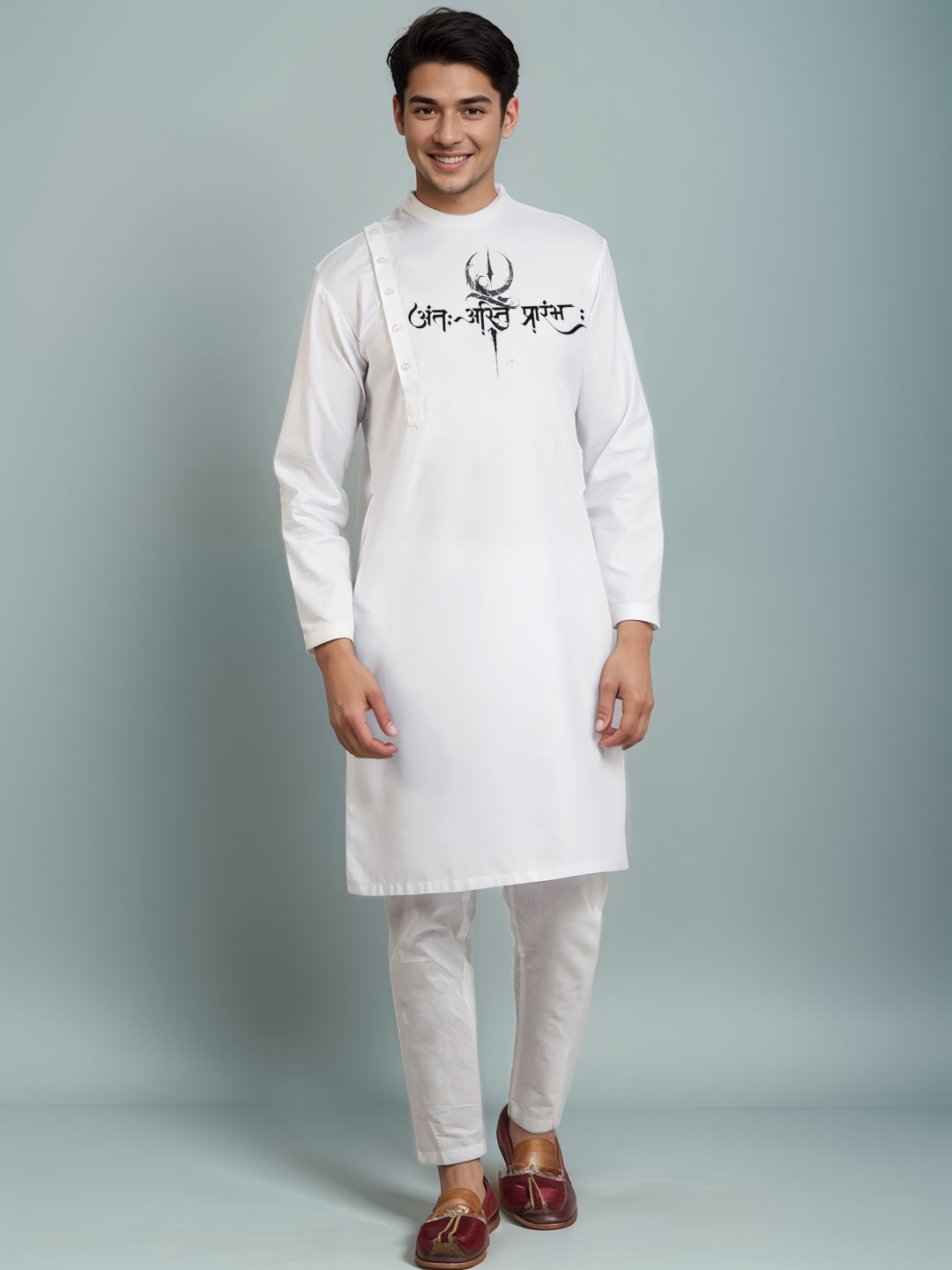 Men Ethnic Motifs Printed Thread Work Kurta With Pyjama Set