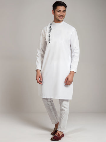 Men Ethnic Motifs Printed Thread Work Kurta With Pyjama Set