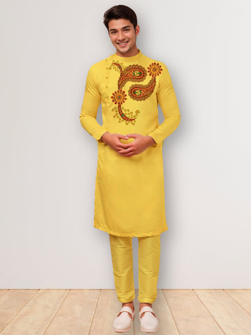 Men Ethnic Motifs Printed Cotton Kurta With Pyjama Set