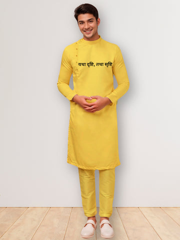 Men Ethnic Motifs Printed Cotton Kurta With Pyjama Set