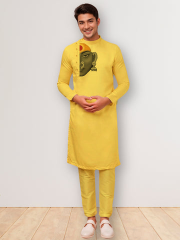 Men Ethnic Motifs Printed Cotton Kurta With Pyjama Set