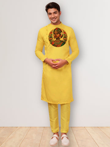 Men Ethnic Motifs Printed Cotton Kurta With Pyjama Set