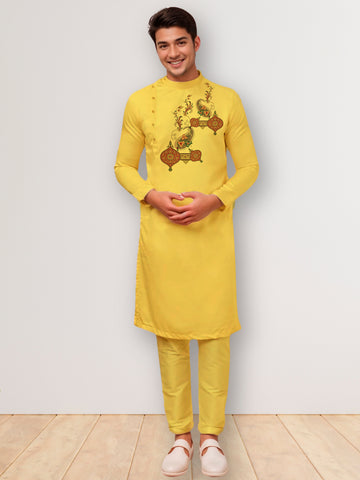 Men Ethnic Motifs Printed Cotton Kurta With Pyjama Set