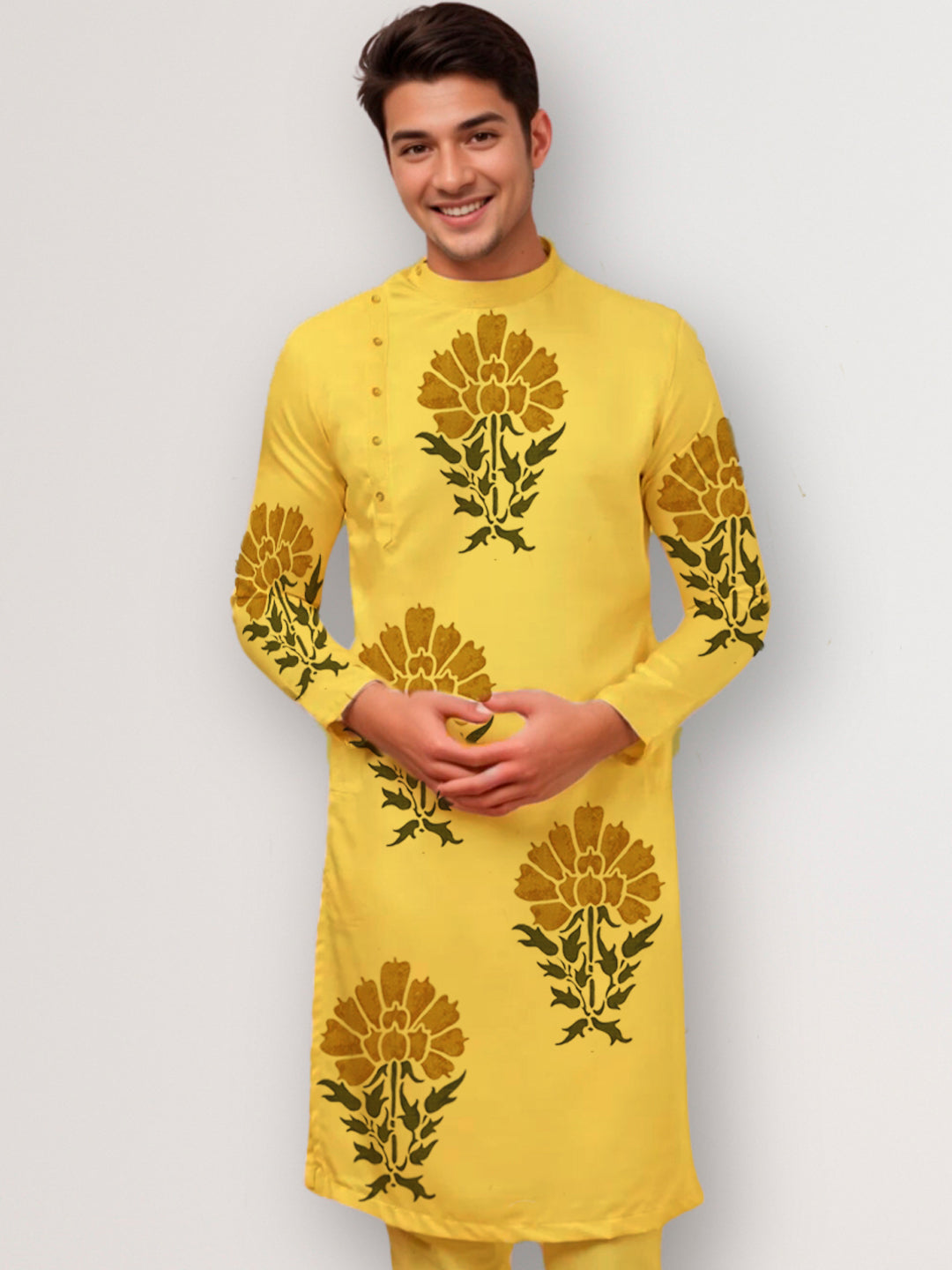 Men Ethnic Motifs Printed Cotton Kurta With Pyjama Set