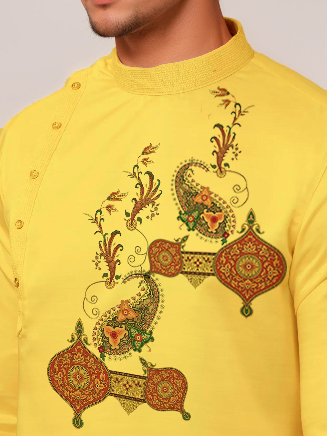 Men Ethnic Motifs Printed Cotton Kurta With Pyjama Set