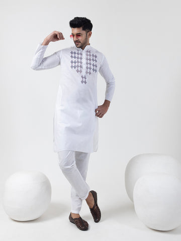 Floral Printed Mandarin Collar Kurta Pyjama Set